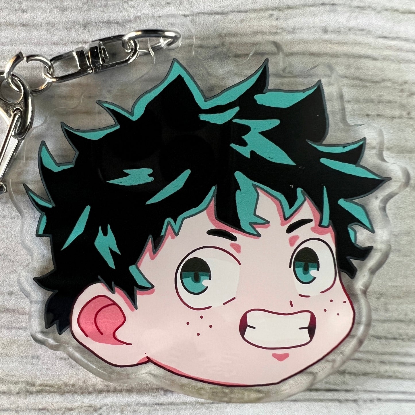 MHA Anime Chibi Midoriya Acrylic Charm Keychain Accessory #AC059