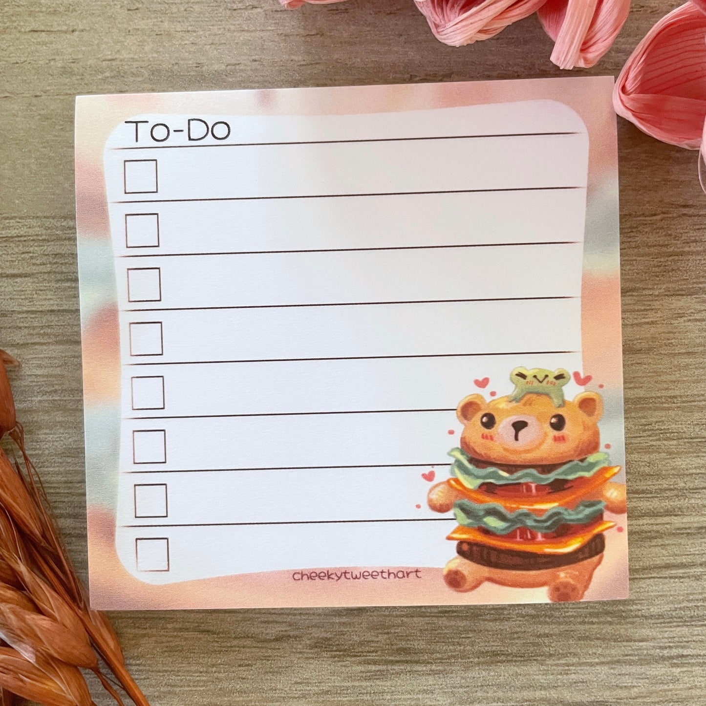 Bear Burger Ribbert Frog To-Do Sticky Notes #NP005