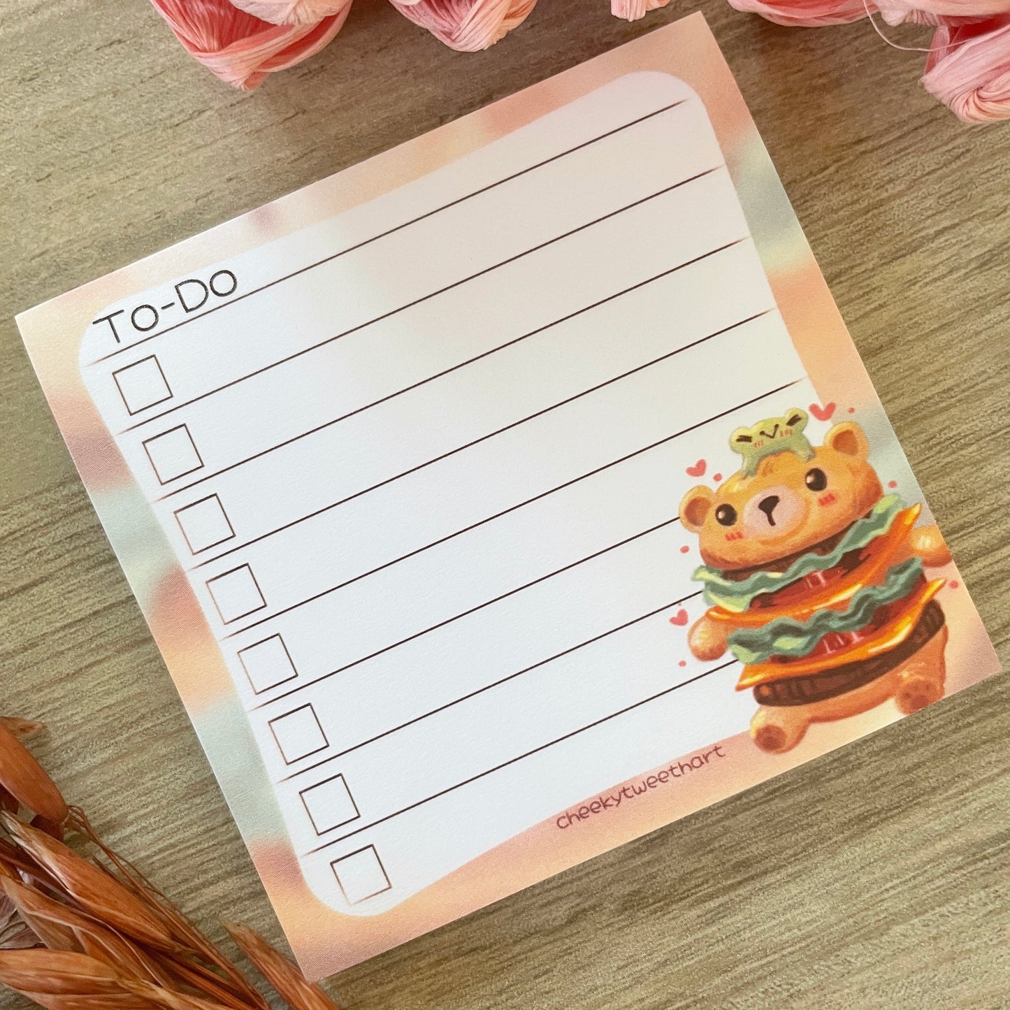 Bear Burger Ribbert Frog To-Do Sticky Notes #NP005