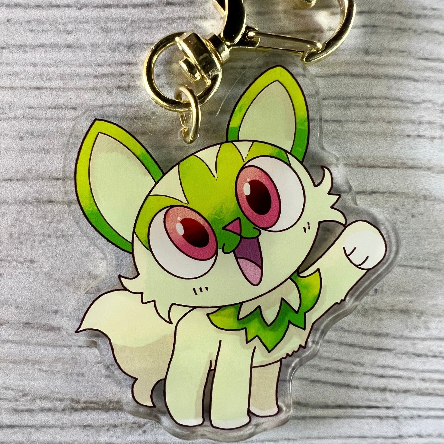 PKMN Anime Sprigchan Acrylic Charm Keychain Accessory #AC007