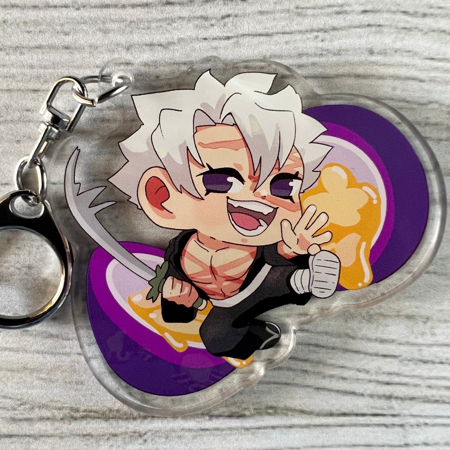 DS KNY Anime Chibi Sanechan Passion Fruit Slayer Acrylic Charm Keychain Accessory - Shinazugawa #AC039