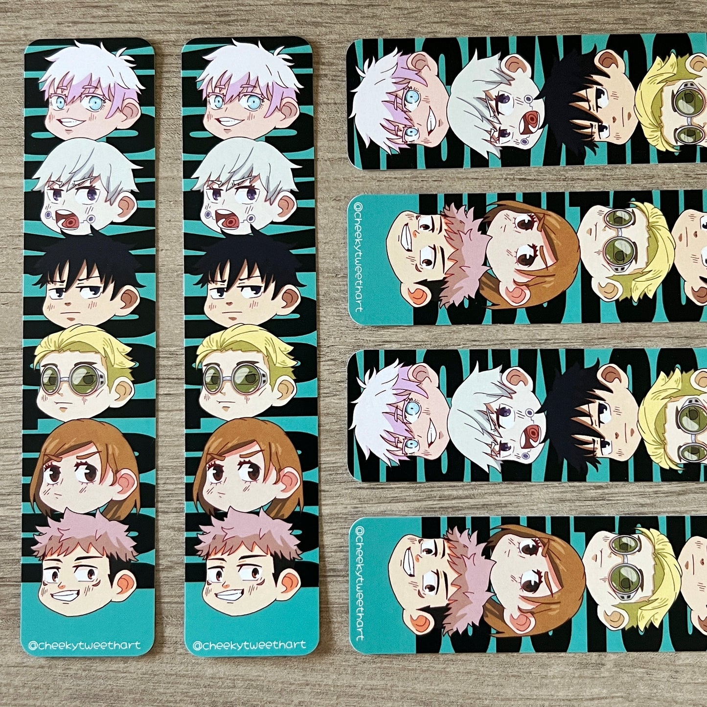 JJK Gojo, Inumaki, Megumi, Nanami, Nobara, Yuji Anime Chibi Bookmark #B010