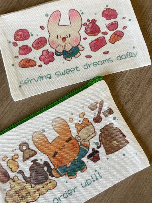 Sakurabbit Dreamery Bean Bloom Bunny Rabbit Zipper Pouch #POU001