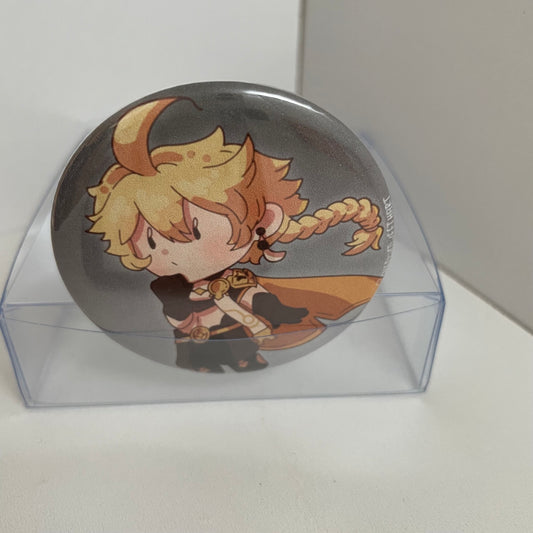 Genshin Impact Traveler Aether Pinback Button - 2.25 inch Badge #BUTT037