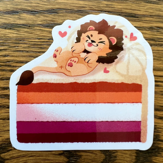 Pride Lion Orientation Layer Cake Lesbian Stickers - Die Cut