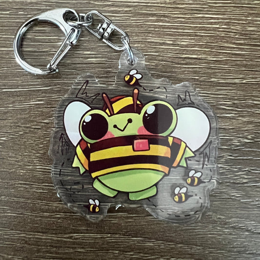 Bee Ribbert Acrylic Charm Keychain Accessory #AC160