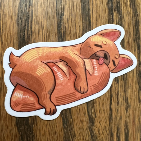 Food Dogs Frenchie Bread Stickers - Die Cut