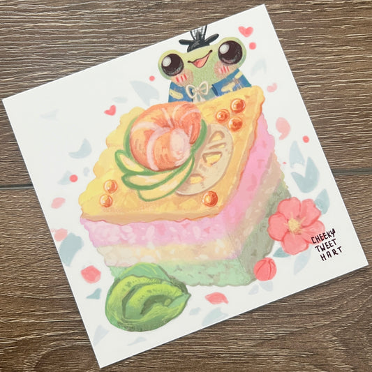 Chirashi Sushi Ribbert Frog Japanese Food Art Prints #AP179