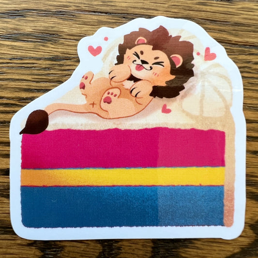Pride Lion Orientation Layer Cake Pansexual Stickers - Die Cut