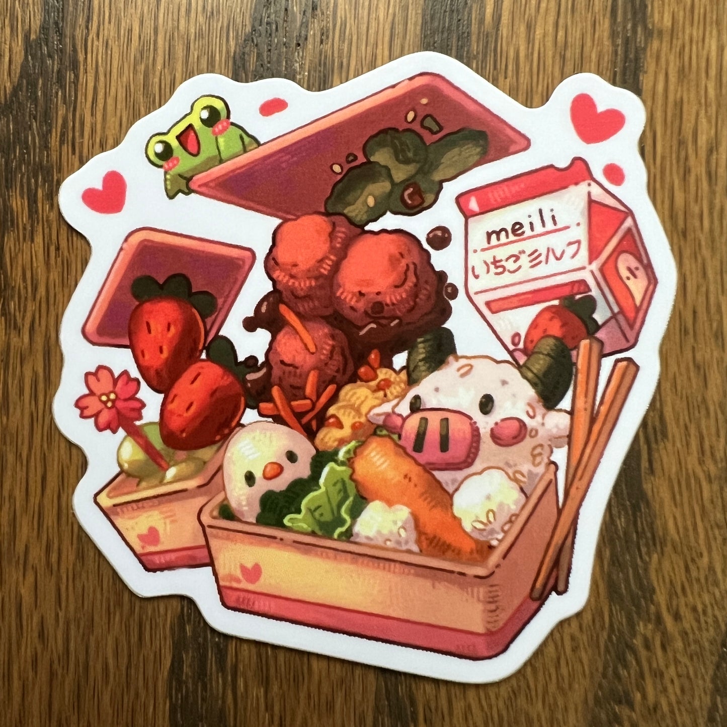 Strawberry Bento Stickers - Die Cut