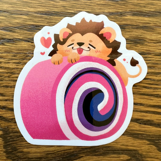 Pride Lion Gender Roll Cake Genderfluid Stickers - Die Cut