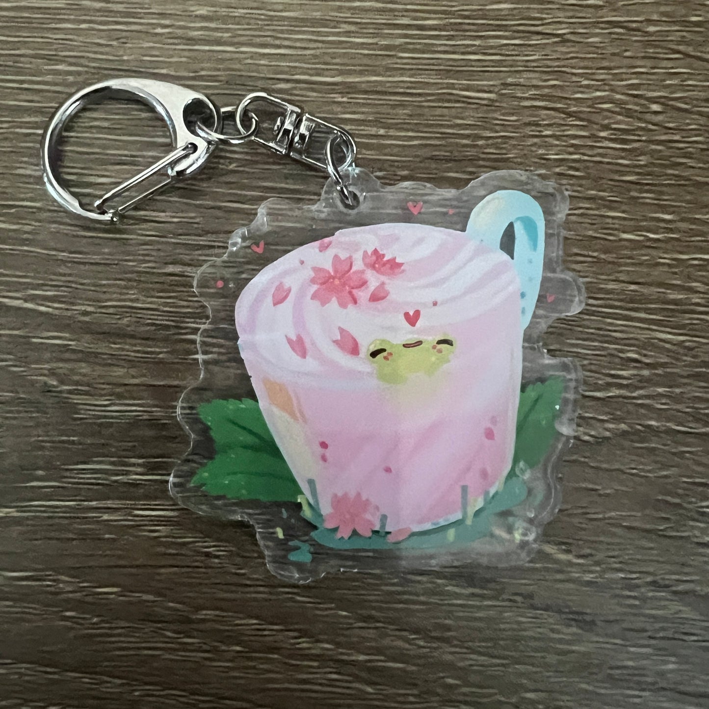 Sakura Latte Food Acrylic Charm Keychain Accessory #AC141