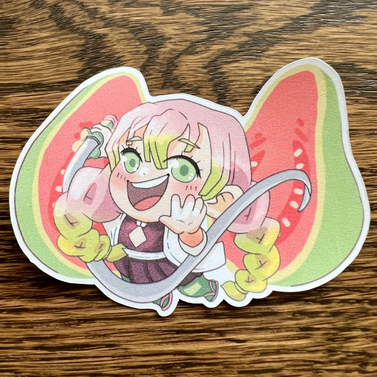 DS KNY Anime Chibi Mitsuchan Guava Fruit Slayer Stickers - Die Cut - Kanroji