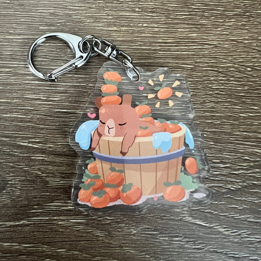 Cap'n Bath Capybara Acrylic Charm Keychain Accessory #AC162