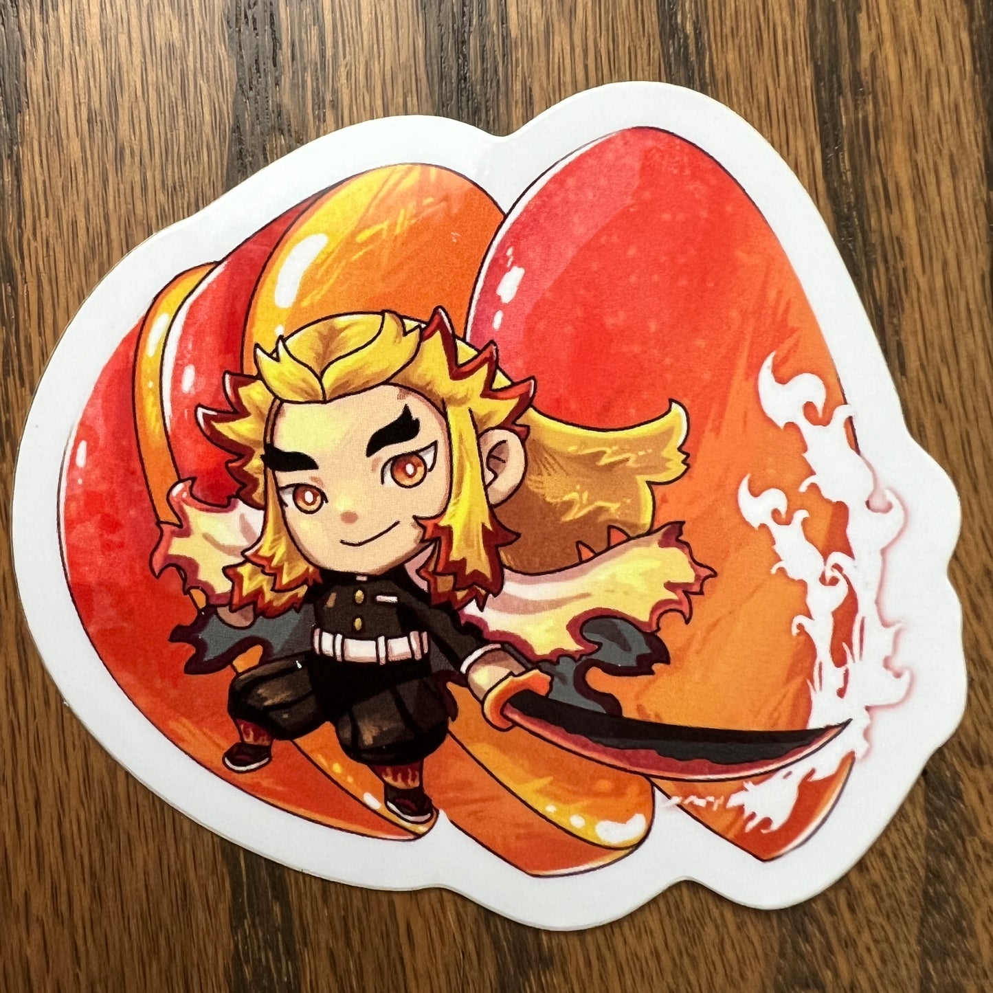 DS KNY Anime Chibi Kyochan Mango Fruit Slayer Stickers - Die Cut - Rengoku