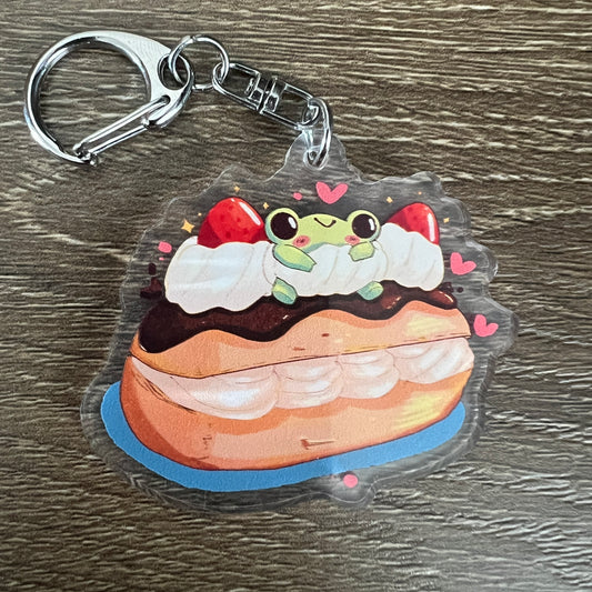 Eclair Food Acrylic Charm Keychain Accessory #AC145