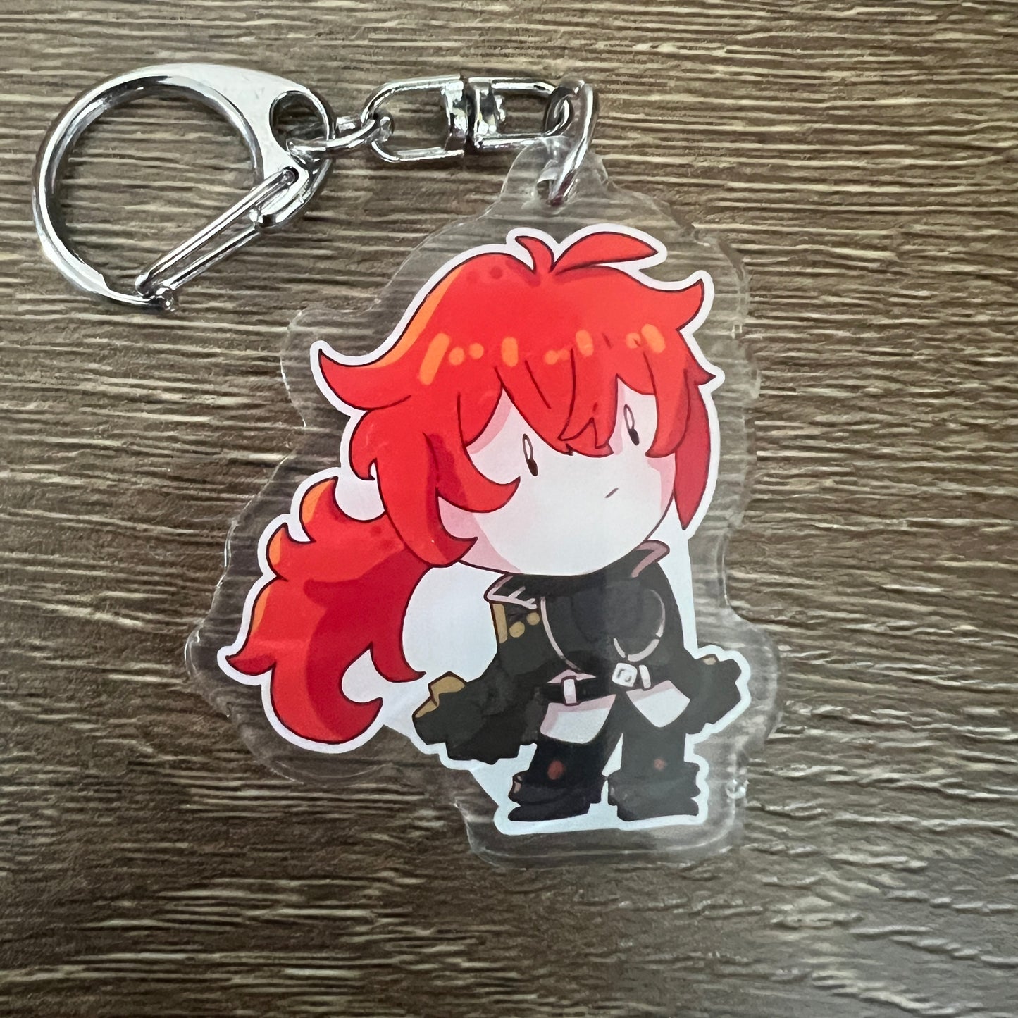 Genshin Impact Diluc Chibi Acrylic Charm Keychain Accessory #AC182