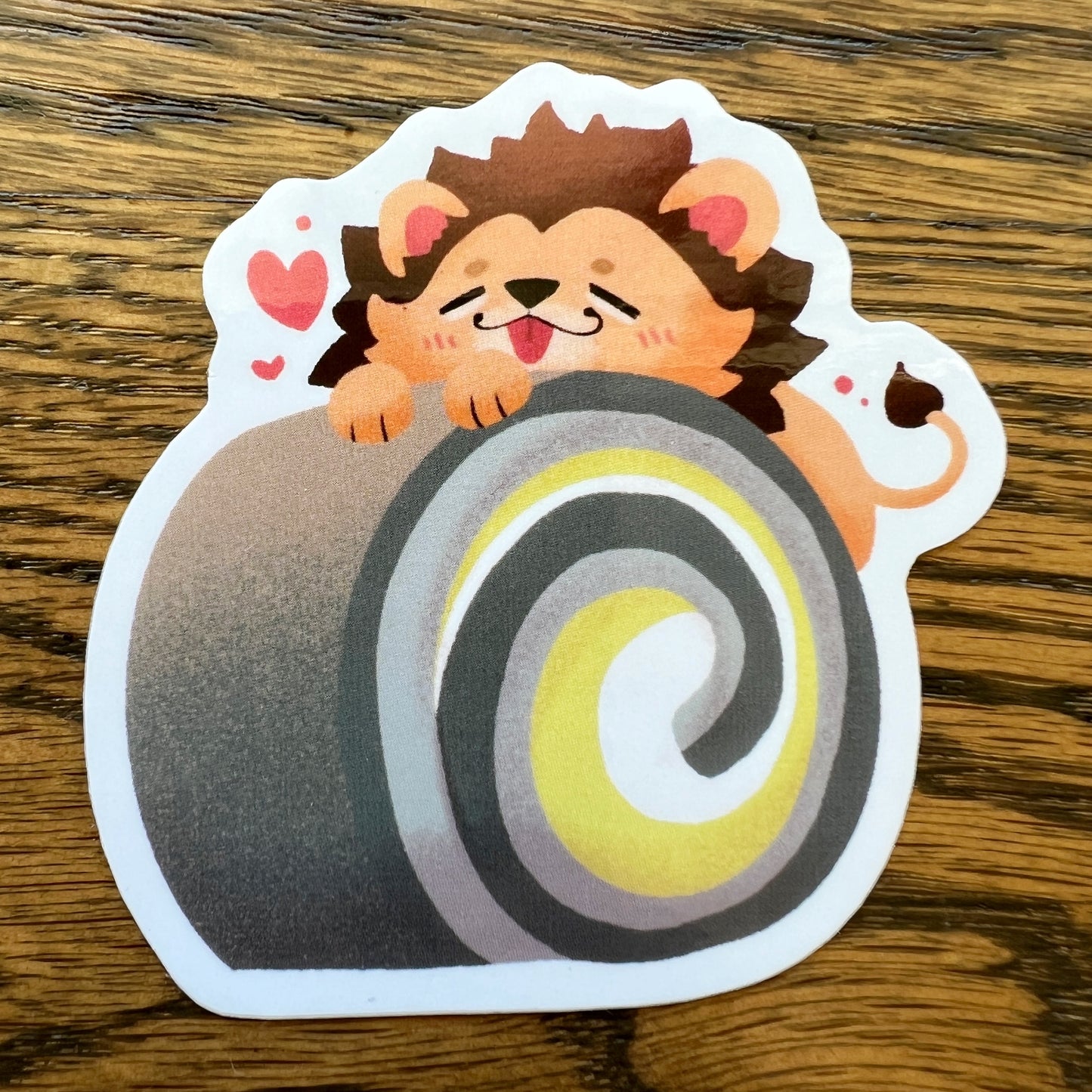 Pride Lion Gender Roll Cake Demigender Stickers - Die Cut
