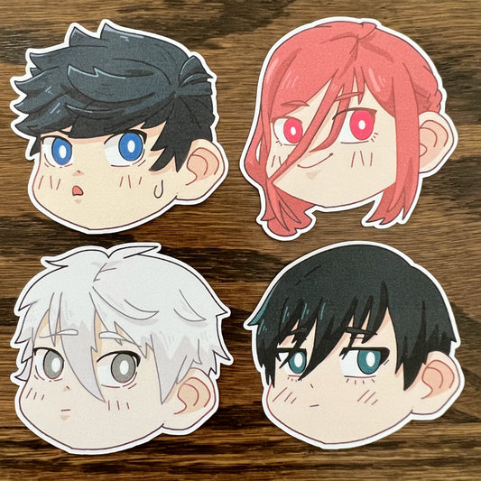 BL Anime Chibi Stickers - Die Cut - Chigiri, Isagi, Nagi, Rin