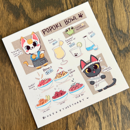 Popoki Bowl Meowy Purrscilla Cat Art Prints - Patreon Limited Edition 21 Jul #AP1001