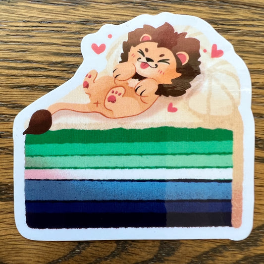 Pride Lion Orientation Layer Cake Gay Stickers - Die Cut