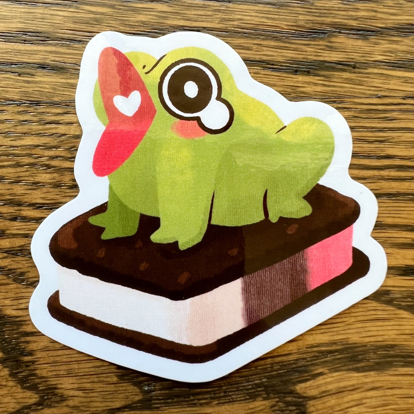 Reptile Frog Ice Cream Sandwich Stickers - Die Cut
