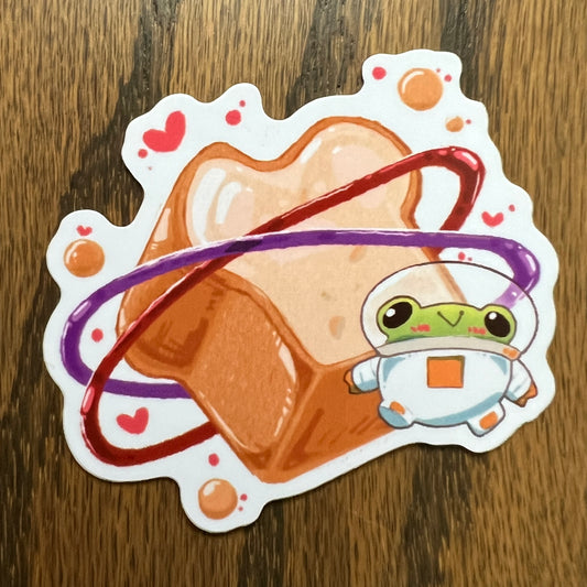 Peanut Butter and Jelly PB&J Bread Planet Astronaut Ribbert Frog Stickers - Die Cut