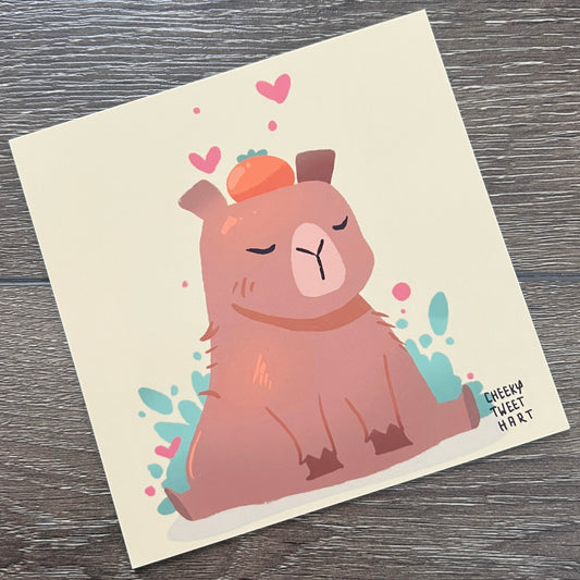 Meditate Cap'n Capybara Art Prints #AP304