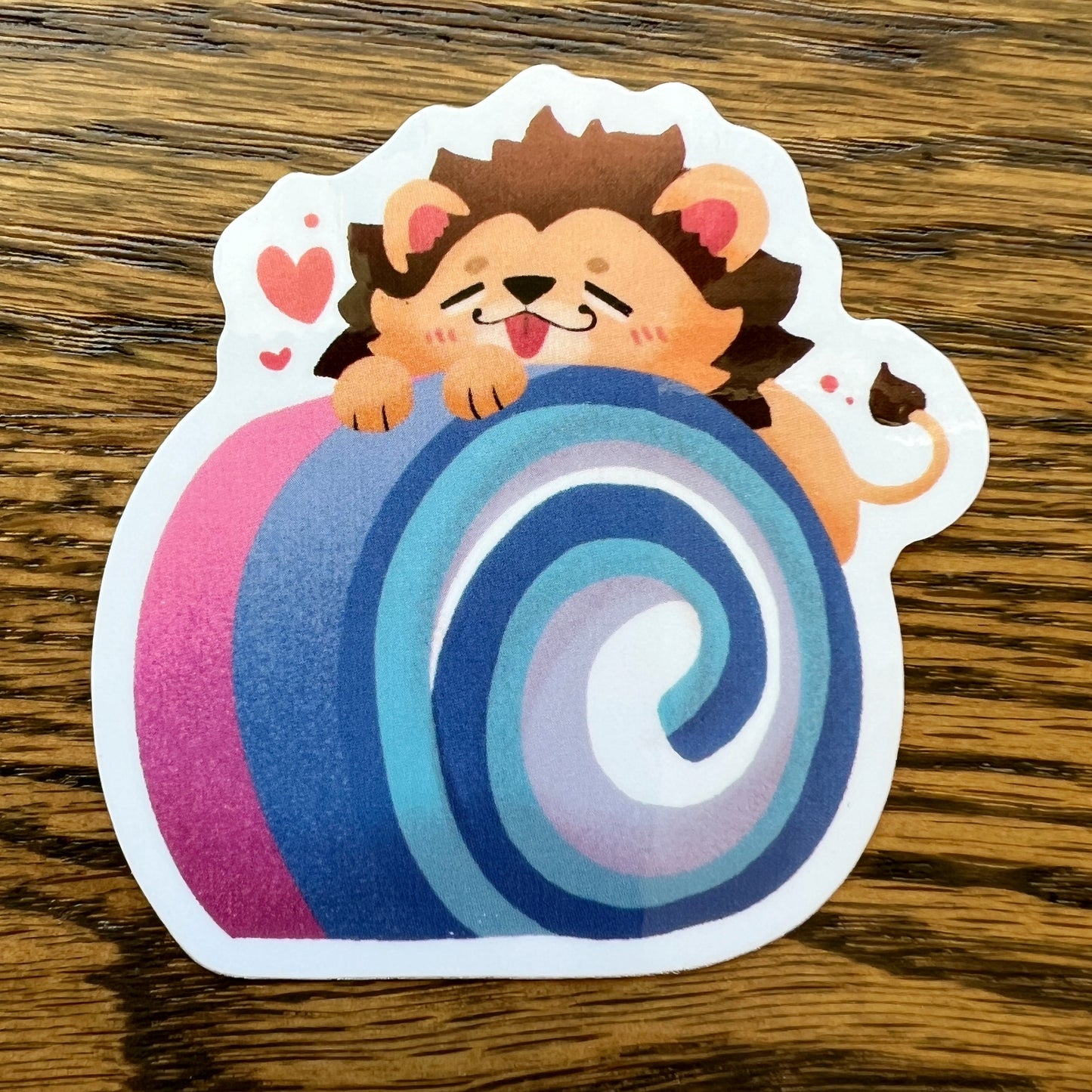 Pride Lion Gender Roll Cake Bigender B Stickers - Die Cut