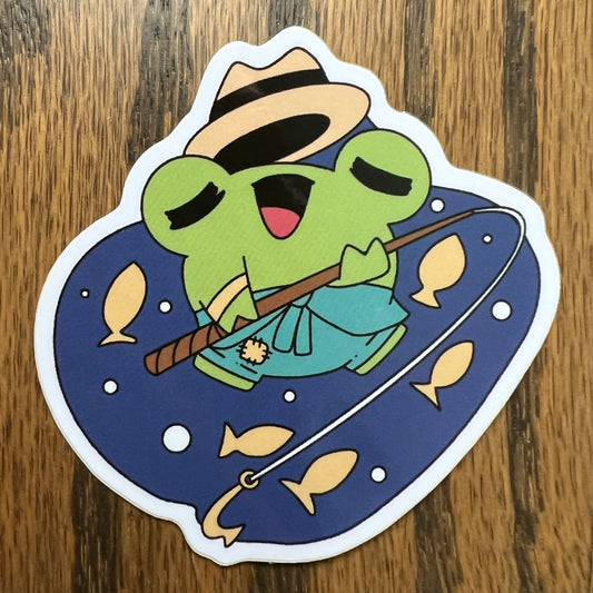 RPG Frogs Fisherman Stickers - Die Cut