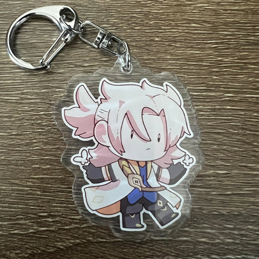 Genshin Impact Albedo Chibi Acrylic Charm Keychain Accessory #AC176