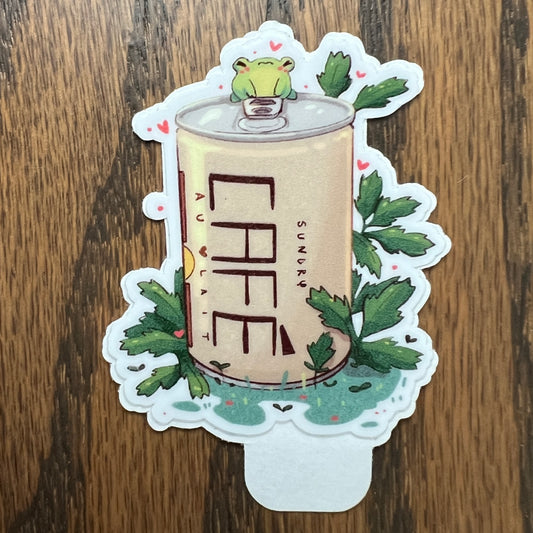 Coffee Ribbert Frog Stickers - Die Cut