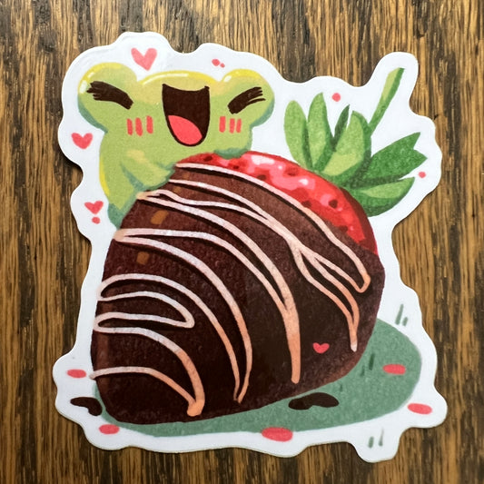 Chocolate Strawberry Stickers - Die Cut