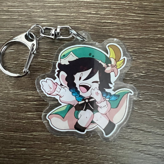 Genshin Impact Venti Chibi Acrylic Charm Keychain Accessory #AC205
