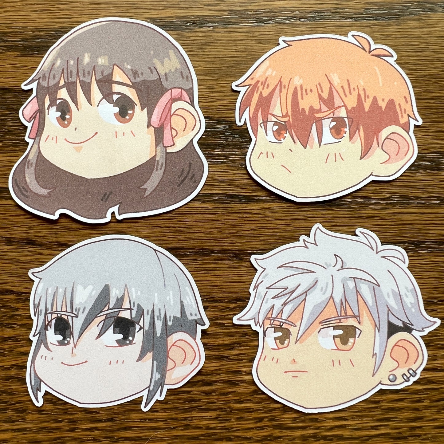FB Anime Chibi Stickers - Die Cut - Haru, Kyo, Tohru, Yuki