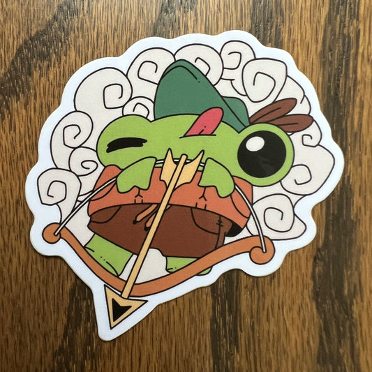 RPG Frogs Archer Bowman Stickers - Die Cut