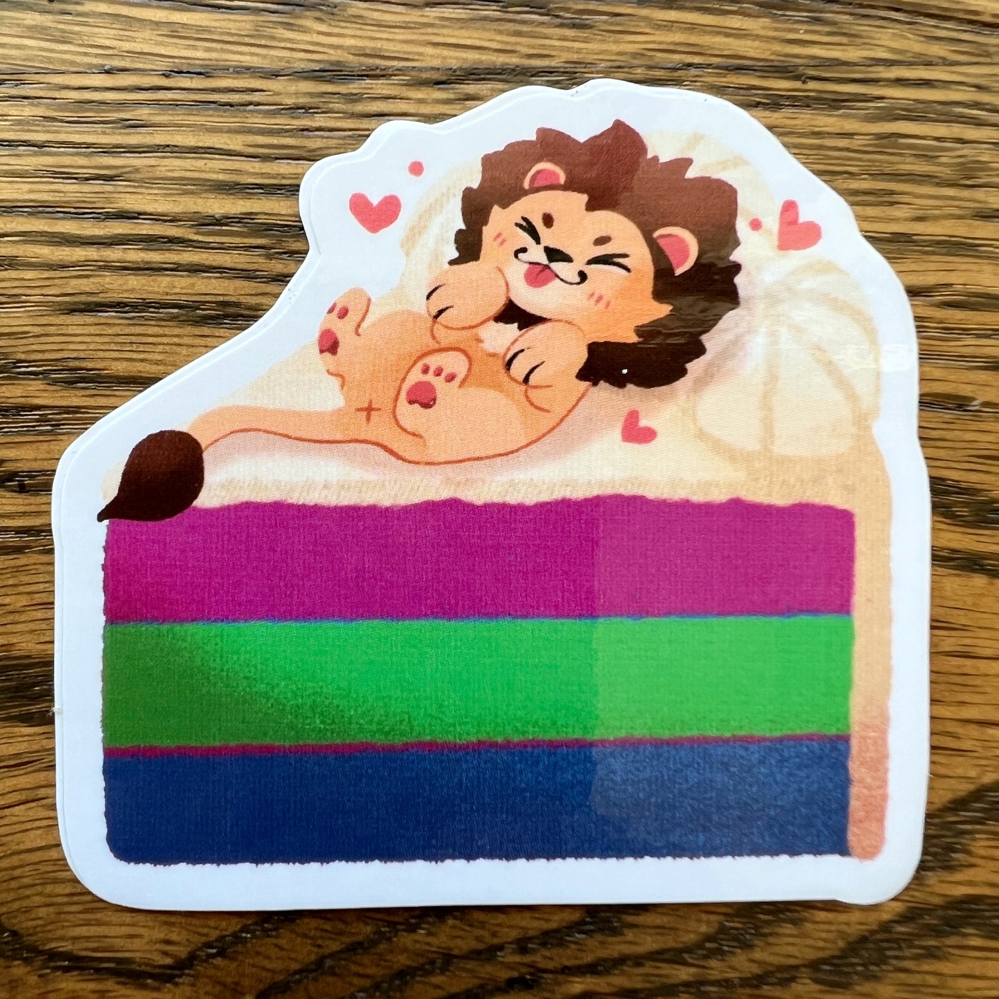 Pride Lion Orientation Layer Cake Polysexual Stickers - Die Cut
