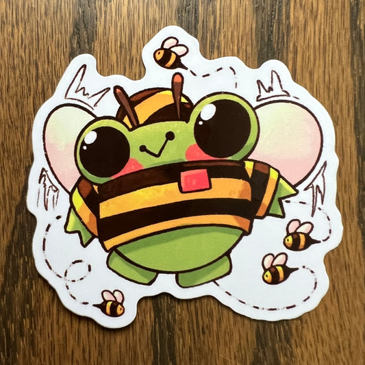 Bee Ribbert Frog Stickers - Die Cut