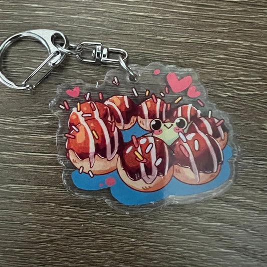 Mochi Donut Food Acrylic Charm Keychain Accessory #AC148