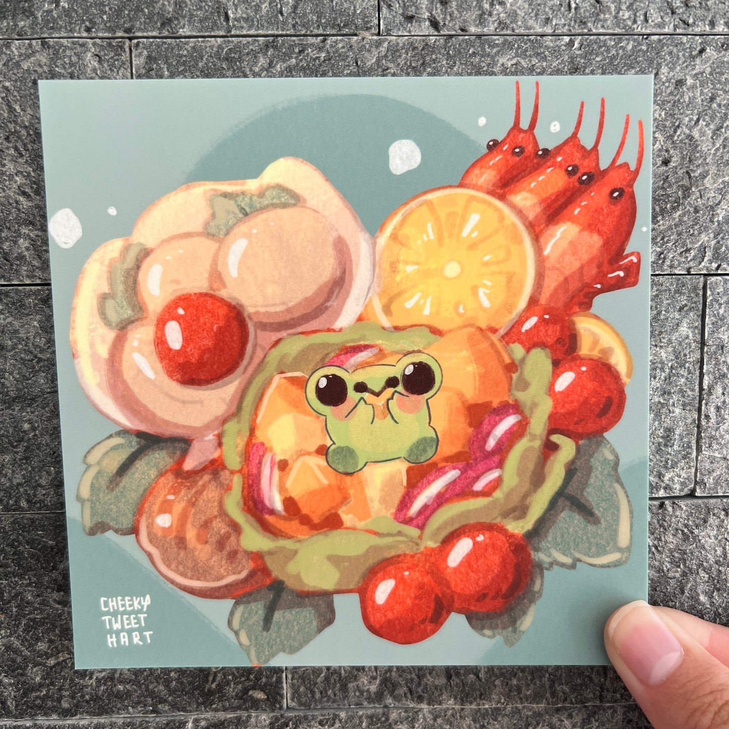 SG Seafood Salad Ribbert Frog Art Prints - Patreon Limited Edition 23 Sep #AP1027