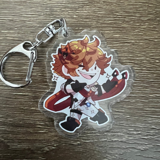 Genshin Impact Tartaglia Chibi Acrylic Charm Keychain Accessory #AC201
