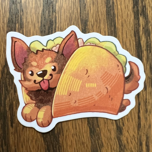 Food Dogs Chihuahua Taco Stickers - Die Cut