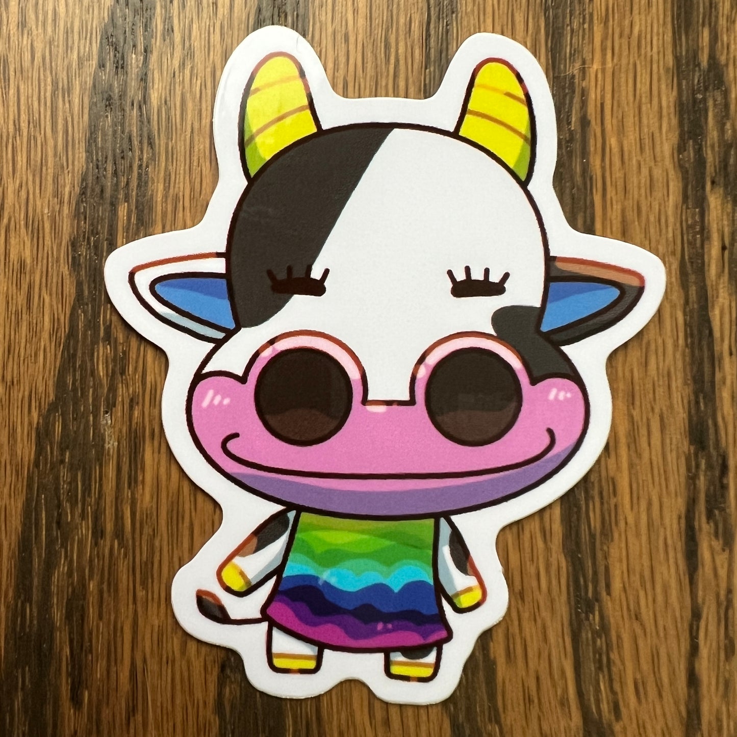 ACNH Tipper Cow Stickers - Die Cut