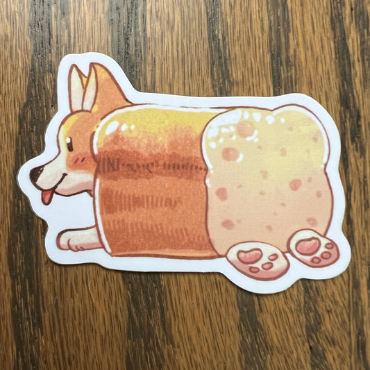 Food Dogs Corgi Loaf Stickers - Die Cut
