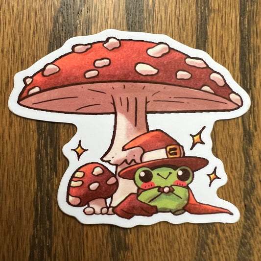 Relaxing Mushroom Witch Stickers - Die Cut