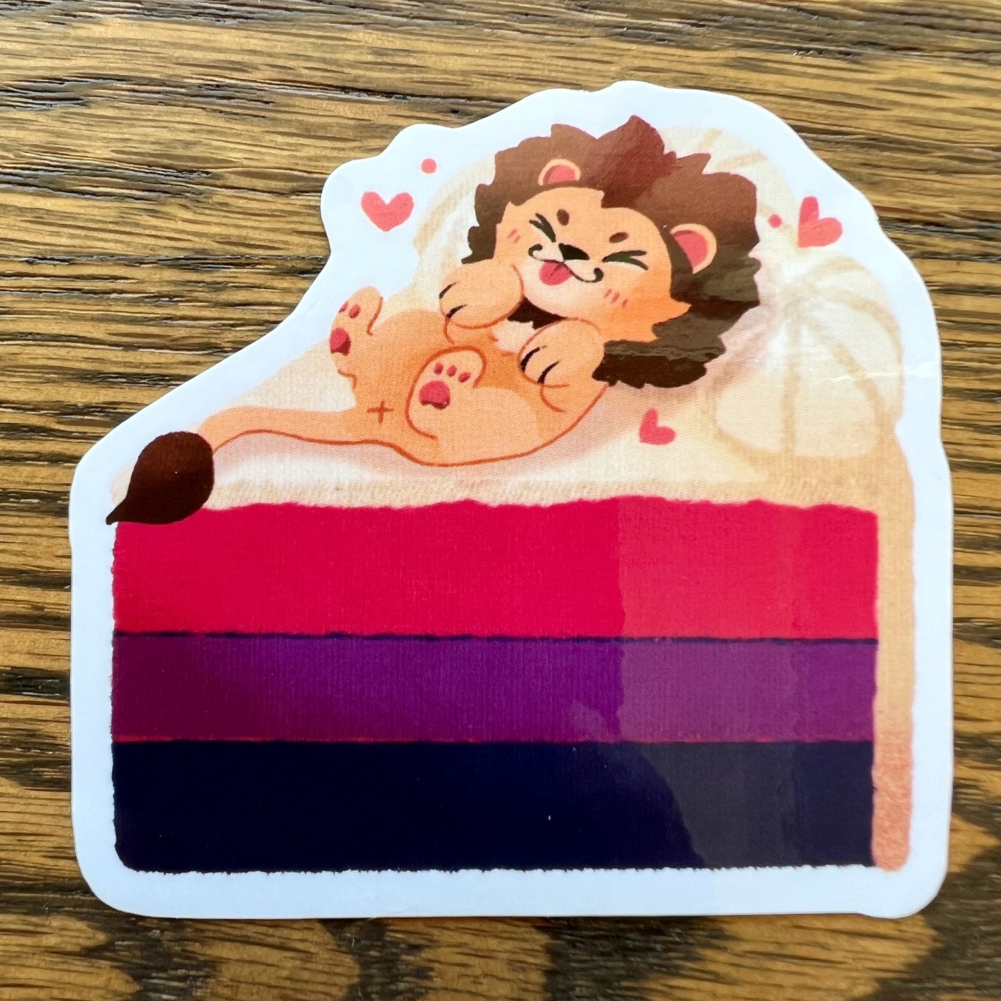 Pride Lion Orientation Layer Cake Bisexual Stickers - Die Cut