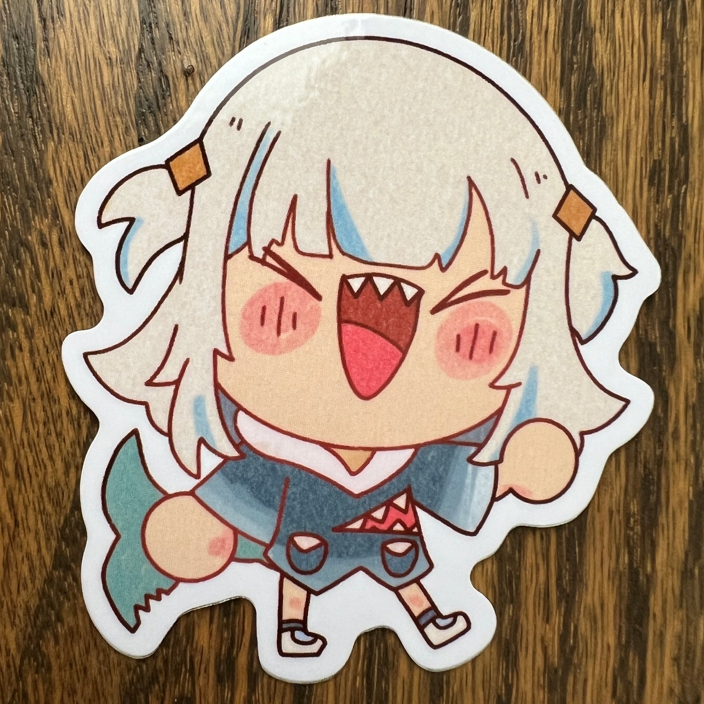 Holo Vtuber Chibi Gawrchan Gura Stickers - Die Cut