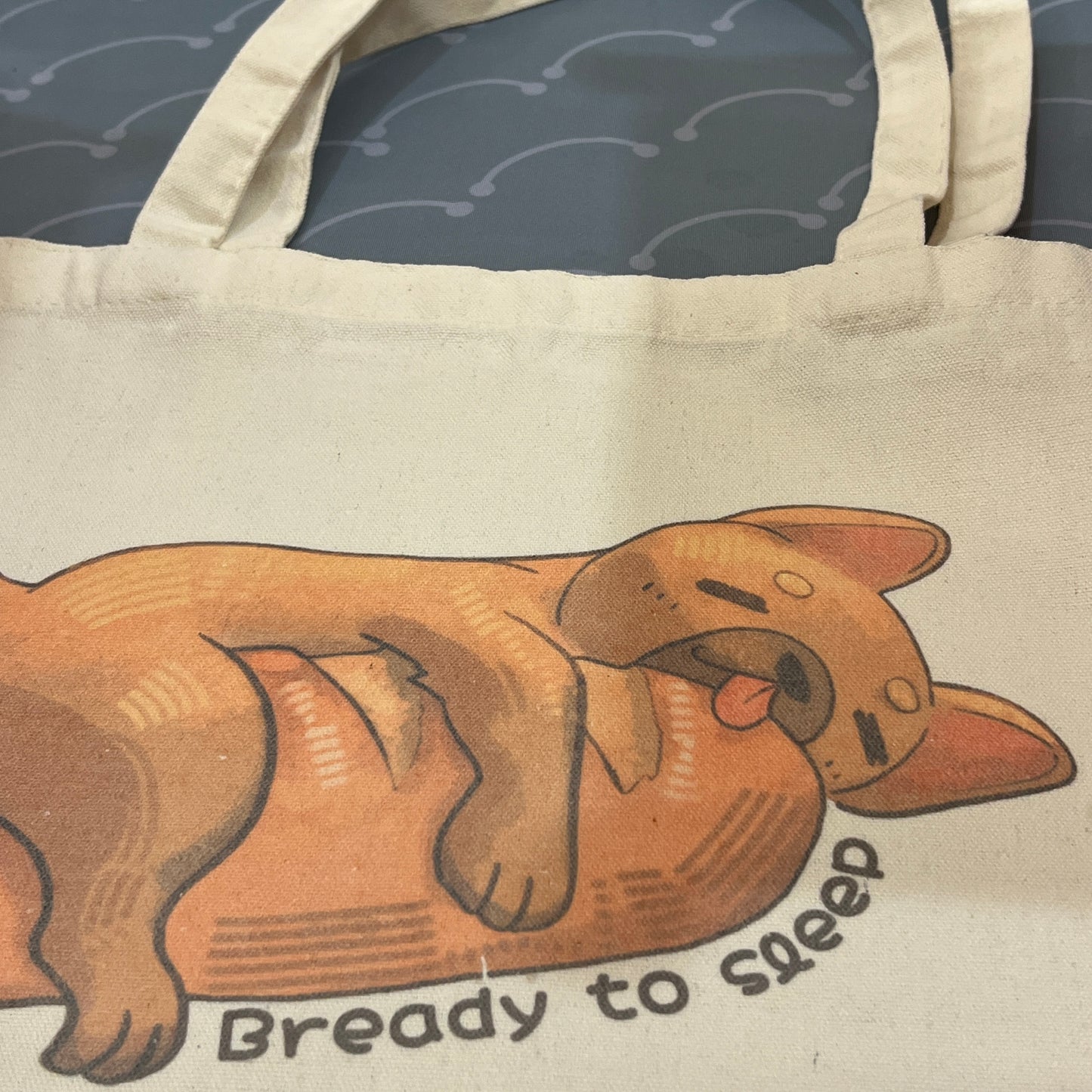 Frenchie Bread Bready to Sleep French Bulldog Small Canvas Totes - Shoulder Bag - Handbag - Casual Tote - Shopping Bag #Tote007