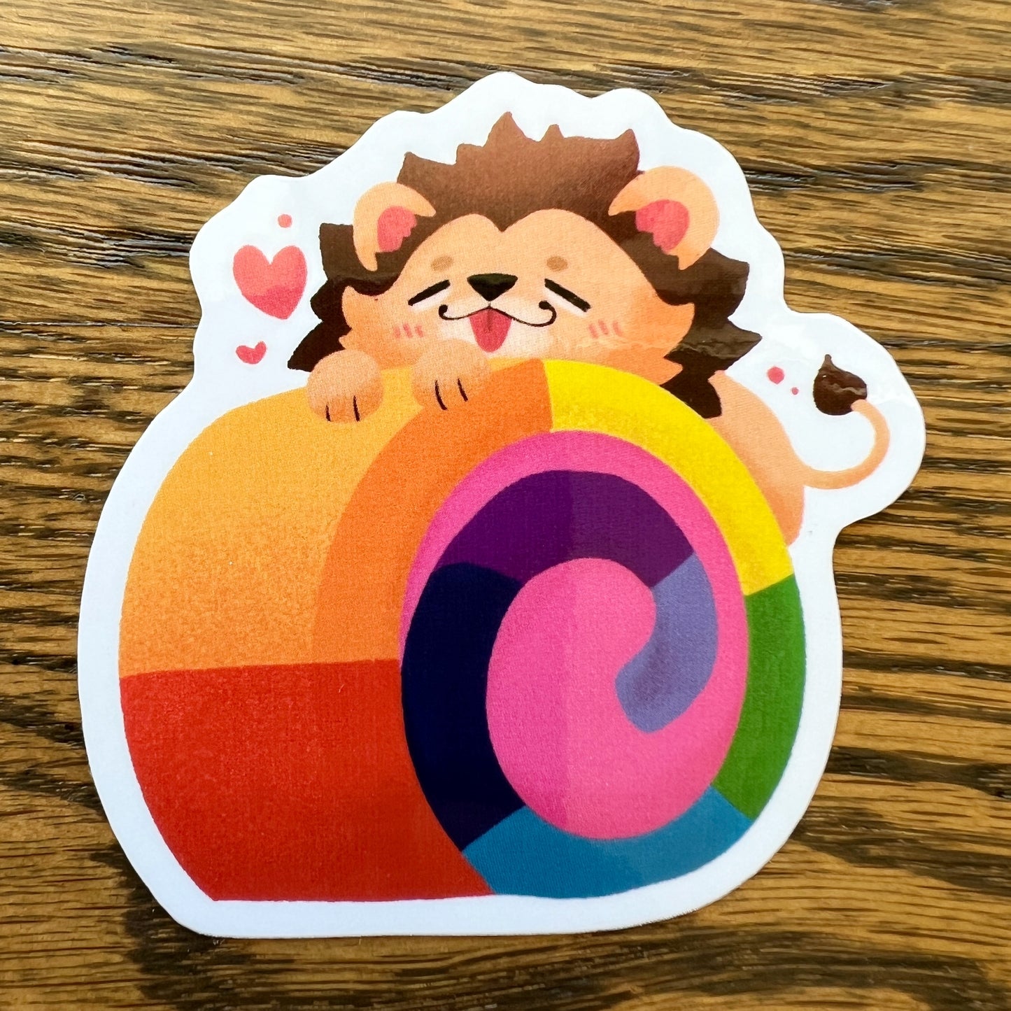 Pride Lion Gender Roll Cake Rainbow Stickers - Die Cut