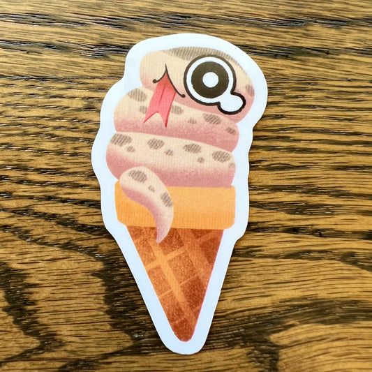 Reptile Snake Ice Cream Cone Stickers - Die Cut